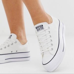 Converse Chuck Taylor ox platform white sneakers